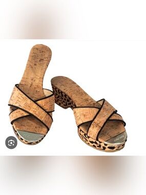 Jimmy Choo - Panna - Leopard-Print Cork Wedge Slide Sandals